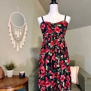 ❌ SOLD ❌ ROSE FLORAL CORSET STYLE MINI-DRESS